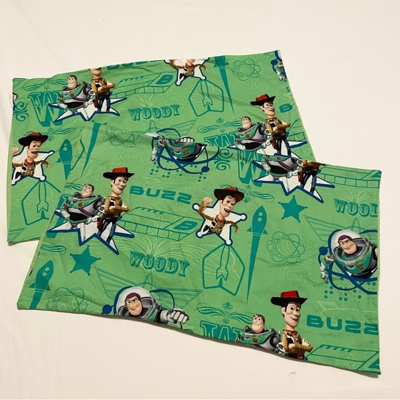 Toy Story Buzz Woody Pillowcases Homemade 21” x 13” Pillow Cases Lot of 2 - Picture 1 of 16